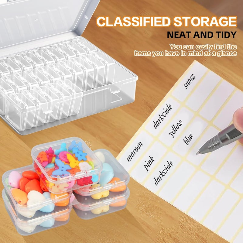 Qryuvfek Bead Organizer Box, 31 Mini Clear Jewelry Organizers and Hinged Lid Bead Storage Containers, Ideal for DIY Jewelry Crafts, Screws and Small Parts Craft Storage - Image 4